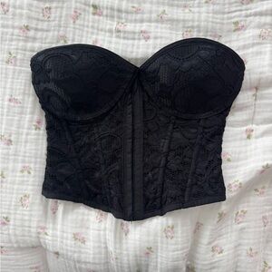 Elegant Black Lace Bustier